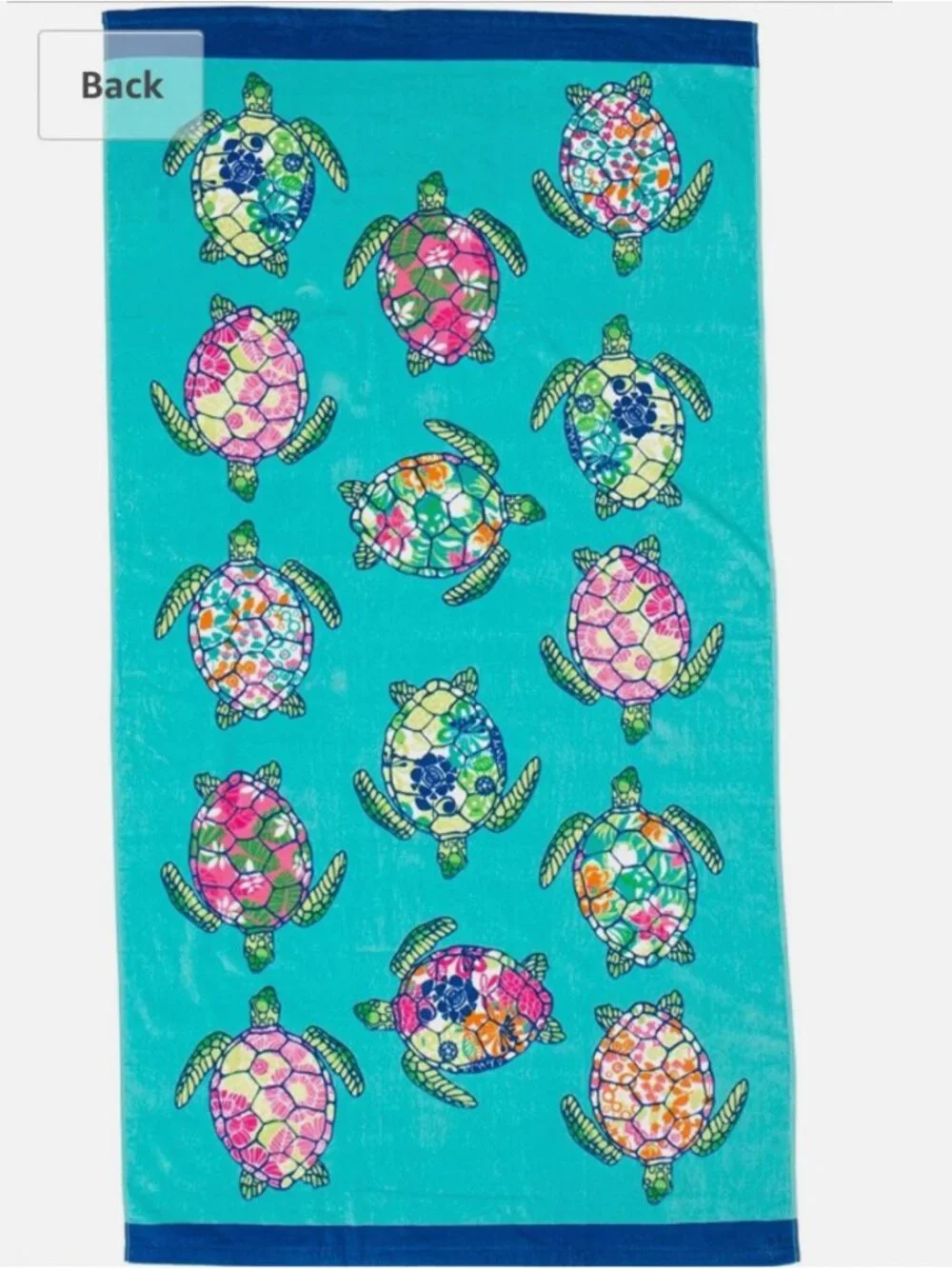 2 pc Cynthia Rowley Sea Turtle Beach Towel Set Hawaiian Tropical Floral Pool Spa